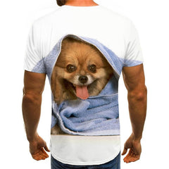 dog tshirt 3D tshirt Puppy Cute animal big Smart dogs male Casual art costume