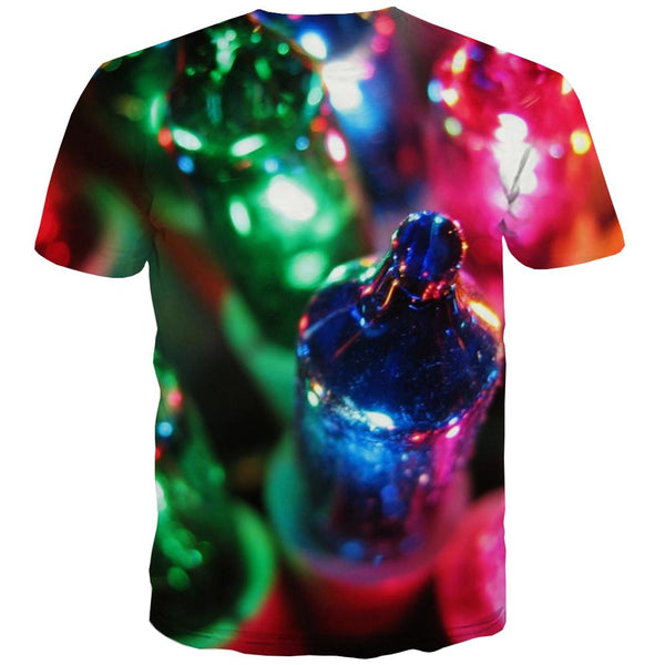 
small lantern light bulb shirts festival Hip hop tshirt 3D Christmas art costume men Cool
                