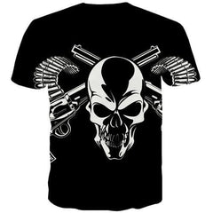 Skull T-shirt Men Military Tshirt Printed Hip Hop T shirts Funny Punk Rock T-shirts 3d Gothic Tshirts Cool Short Sleeve T shirts - KYKU