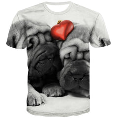 dog shirts Print clothes Puppy Cute Pets art costume Cool big Smart dogs men