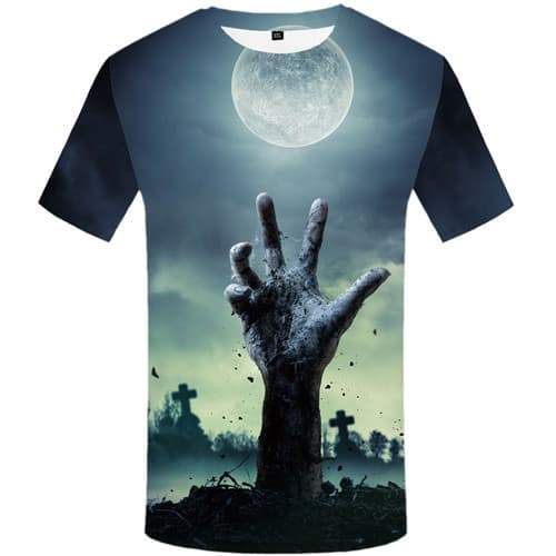 
Halloween T-shirt Men Grave T-shirts 3d Hand Tshirts Novelty Moon Tshirt Anime Ghost T-shirts Graphic Short Sleeve Hip hop - KYKU
                
