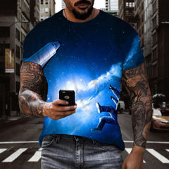 t shirt Airship t shirt 3D air ship flying ship art costume men Cool