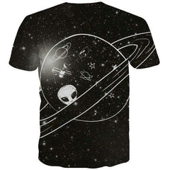 Galaxy T shirts Men Alien Tshirts Casual Universe Tshirt Printed Harajuku Tshirt Anime Short Sleeve Hip hop Unisex New - KYKU