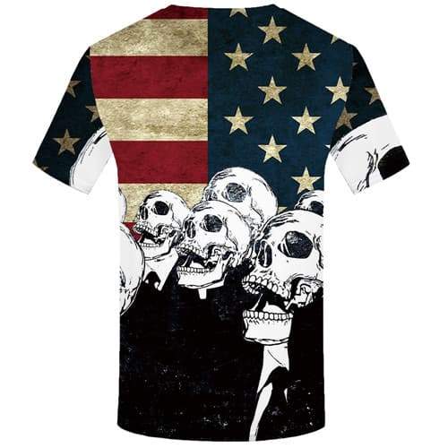 
Skull T shirts Men Skeleton Tshirts Novelty United States T-shirts Graphic Cosplay Shirt Print Black And White Tshirt Anime - KYKU
                