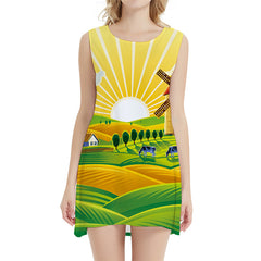 Windmill Dress Women Cartoon 3d Print Netherlands Tank Animal Boho Harajuku Ladies Dresses Womens Clothing Tassel