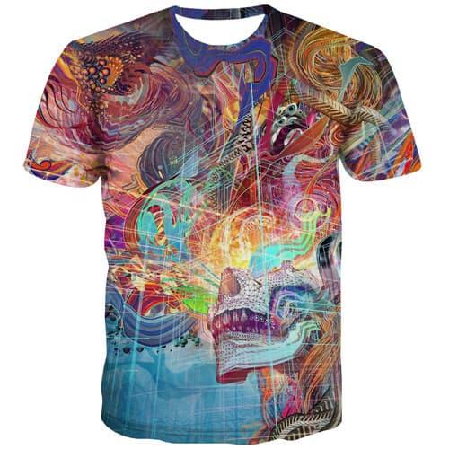 
Skull T-shirt Men Colorful Tshirts Novelty Abstract Tshirt Anime Psychedelic Tshirts Cool Gothic Shirt Print Short Sleeve - KYKU
                