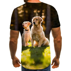 shirts Golden Retriever dog Puppy Cute Pets Casual art costume Cool man big Smart dogs