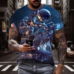 shirt Airship air ship Hip hop tshirt 3D art costume Casual men flying ship