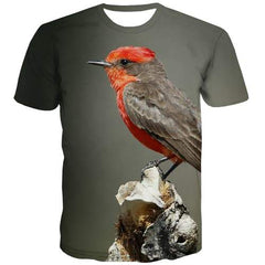 Bird T-shirt Men Animal Shirt Print Colorful Tshirt Printed Harajuku Tshirts Casual Hip Hop T-shirts Graphic Short Sleeve - KYKU