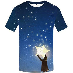Galaxy Space T shirts Men Star Tshirt Printed Character Tshirt Anime Cartoon Tshirts Casual Abstract Shirt Print Short Sleeve - KYKU