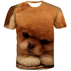dog t shirts Novelty 3D shirt Puppy Cute animal men's art costume Cool big Smart dogs