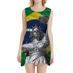Goddess Of Justice Dress Women Brazilian Flag Vestido Sexy Brazil 3d Print Metal Ladies Dresses Harajuku Bodycon Dress