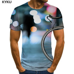 Bicycle T shirt Men Metal Tshirts Casual Art T-shirts 3d Harajuku Tshirt Printed