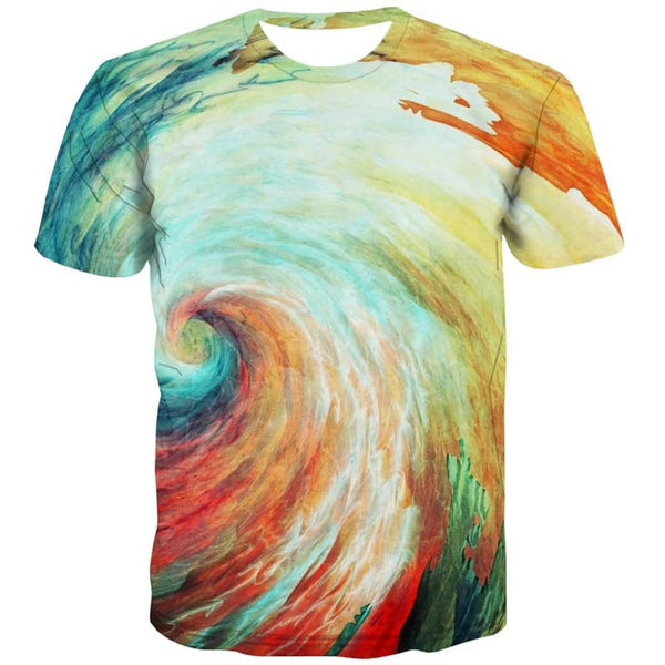 tshirt abstract  personality Casual shirt 3D  men fun geometric colorful art art costume Casual