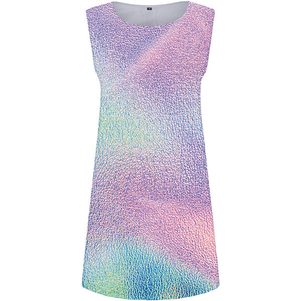 Reflective Dress Women Psychedelic Tank Colorful Korean Style Harajuku 3d Print Retro Beach Womens Clothing Vintage