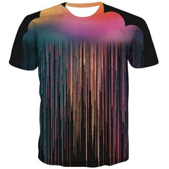 Colorful T shirts Men Psychedelic Tshirt Printed Abstract Tshirts Cool Hip Hop T shirts Funny Rainbow T-shirts 3d Short Sleeve - KYKU