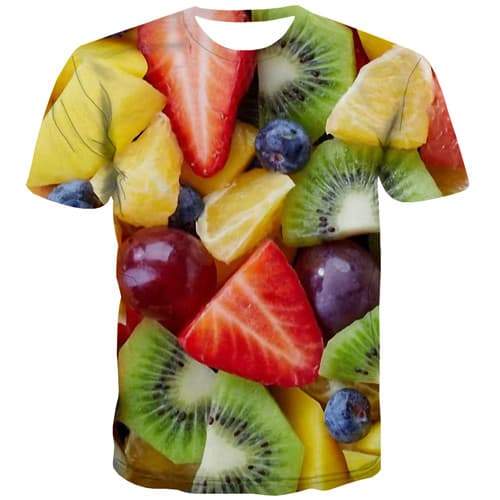 Fruit T-shirt Men Strawberry Tshirt Printed Orange Tshirts Novelty Food Tshirts Cool Harajuku T-shirts 3d Short Sleeve summer - KYKU