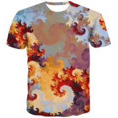 t shirt abstract  personality Hip hop tshirt 3D  fun geometric colorful art art costume man Casual