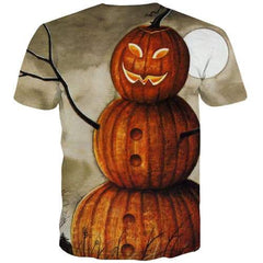 Pumpkin Head T-shirt Men Halloween Tshirts Novelty Scarecrow Tshirts Cool Cosplay T-shirts 3d Funny Tshirts Casual Short Sleeve - KYKU