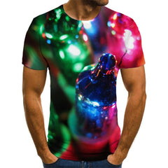 small lantern light bulb shirts festival Hip hop tshirt 3D Christmas art costume men Cool
