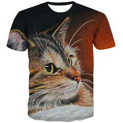 Cat T shirts Men Animal Shirt Print Lovely Tshirt Anime Funny T-shirts Graphic Harajuku Tshirts Novelty Short Sleeve Hip hop - KYKU