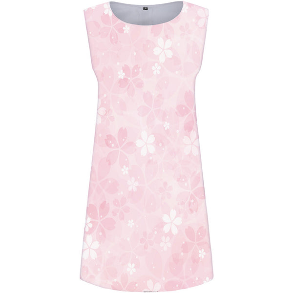 Flower Dress Women Colorful Office Purple Korean Style Space Tank Womens Clothing Elegant