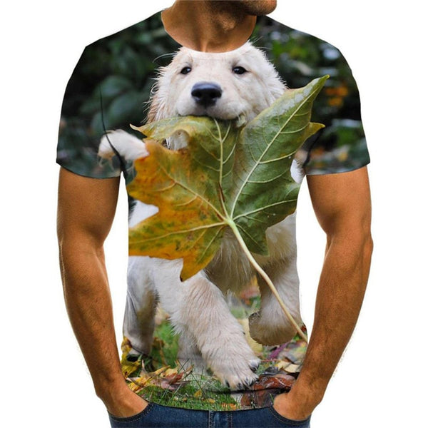 Golden Retriever dog tshirt Puppy Cute Pets clothing big Smart dogs man Cool art costume
