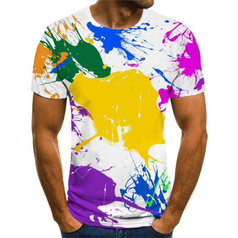 
abstract tshirt  personality tee shirt  Casual men's art costume fun geometric colorful art
                