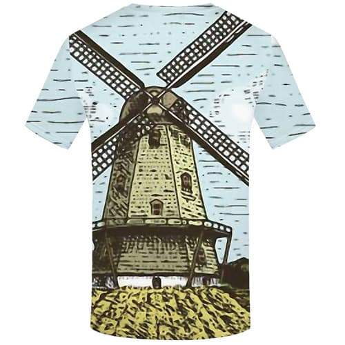 
Windmill T-shirt Men Cartoon T-shirts Graphic Netherlands Shirt Print Novel Tshirts Novelty Vintage Tshirts Cool Short Sleeve - KYKU
                