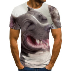 tshirt Funny dog Puppy Cute animal Novelty 3D shirt Casual male big Smart dogs art costume