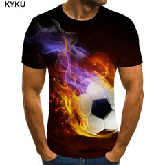 Flame T shirt Men Football Anime Clothes Black Tshirt Printed Harajuku Funny T shirts