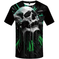 Skull T shirts Men Galaxy Space Tshirts Cool Gray Tshirts Novelty Skeleton T-shirts 3d Punk Tshirt Anime Short Sleeve Full Print - KYKU