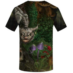 Cat T-shirt Men Skeleton Shirt Print Flower T-shirts Graphic Forest T-shirts 3d Harajuku Tshirts Cool Short Sleeve Hip hop - KYKU