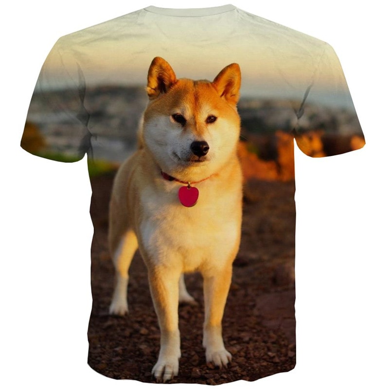 
dog t shirt Puppy Cute animal t shirt 3D Cool big Smart dogs art costume men's
                