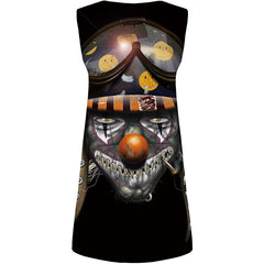 Clown Dresses Women Galaxy Space Vestido Sexy Skull Halter Sleeveless Smoke Sundress Black Ladies Dresses Womens Clothing Club