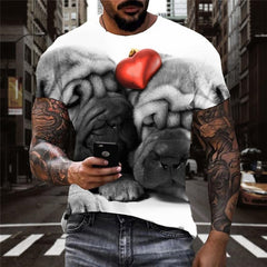 dog shirts Print clothes Puppy Cute Pets art costume Cool big Smart dogs men