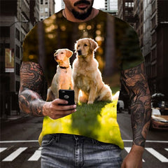 shirts Golden Retriever dog Puppy Cute Pets Casual art costume Cool man big Smart dogs