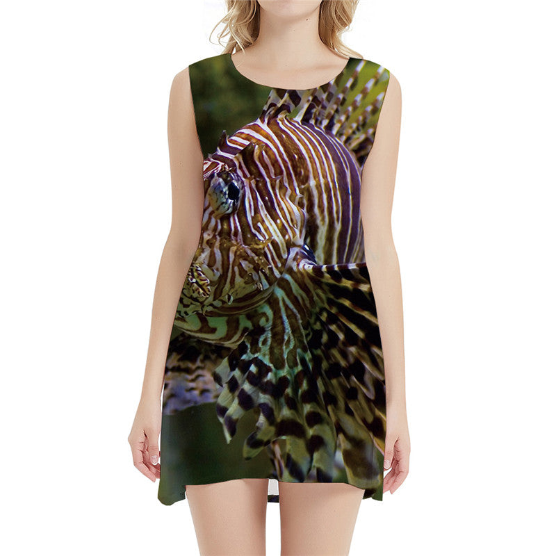 New Fashion Short Womens Print Dress For Tropical Parties