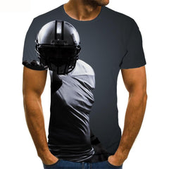 Football T-shirt Men Black Anime Clothes Street T-shirts 3d Mens Clothing