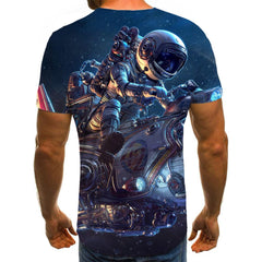shirt Airship air ship Hip hop tshirt 3D art costume Casual men flying ship