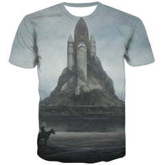 Airship t shirt air ship t shirt 3D flying ship art costume Cool men