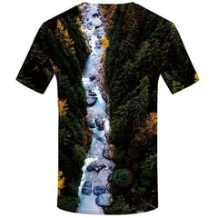 Forest T shirts Men Harajuku Tshirts Casual Cartoon Tshirts Cool Refraction Tshirts Novelty Gothic Tshirt Printed Short Sleeve - KYKU