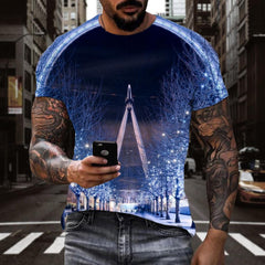 Ferris wheel street lights shirts top tee festival men Cool art costume Christmas
