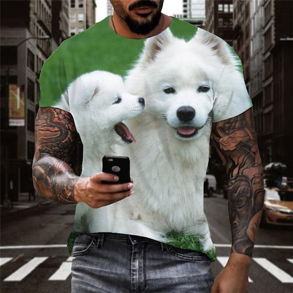 t shirts Little White dog tee shirt Puppy Cute Pets man art costume big Smart dogs Cool
