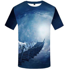 Galaxy Space T shirts Men Nebula Tshirt Printed Art T-shirts Graphic Abstract T shirts Funny Lightning Tshirts Novelty - KYKU
