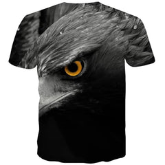 Animal T-shirt Men Feather Tshirts Casual Eye Shirt Print Leisure Tshirt Anime Hip Hop T shirts Funny Short Sleeve Hip hop - KYKU