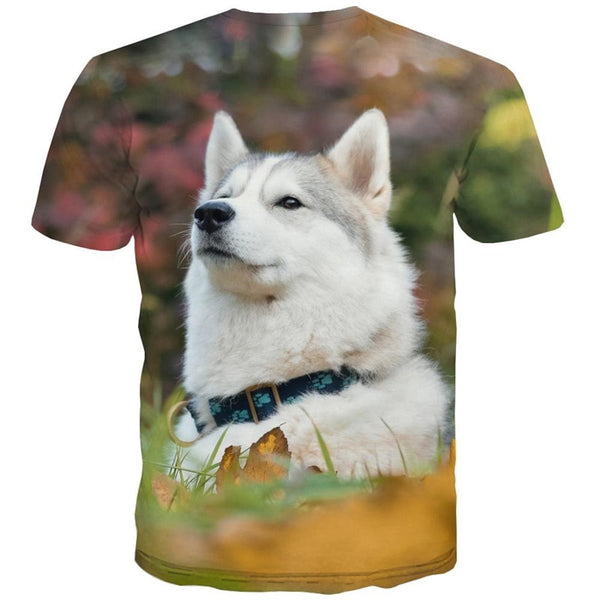 
t shirt Husky dog tee top Puppy Cute Pets big Smart Husky dogs art costume men Casual
                