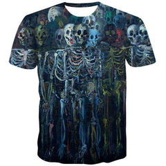 Skull T-shirt Men Terror T-shirts Graphic Graffiti Tshirt Anime Skeleton T shirts Funny Funny Tshirts Cool Short Sleeve Hip hop - KYKU