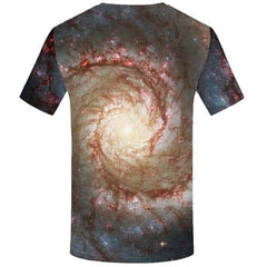 Galaxy Space T-shirt Men Flame Tshirts Cool Lightning Shirt Print Vortex Tshirts Casual Psychedelic Tshirt Printed Short Sleeve - KYKU