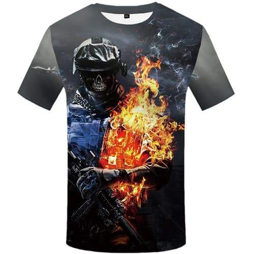 
Skull T-shirt Men Flame T-shirts 3d Military Shirt Print Metal Tshirt Anime Cosplay Tshirts Novelty Short Sleeve T shirts Unisex - KYKU
                